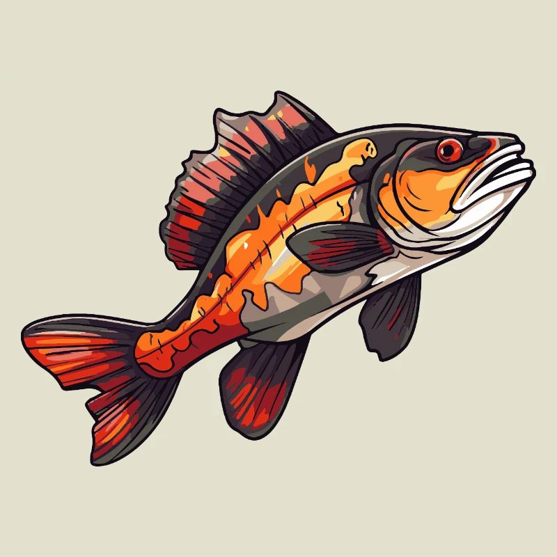 Perch Cartoon Fish