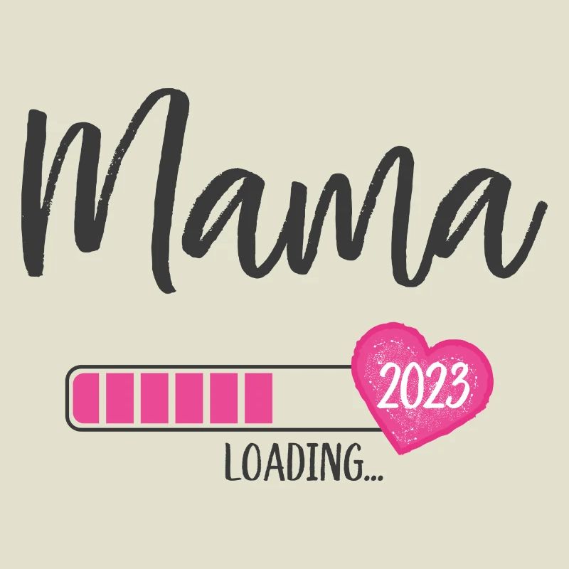 Mama Loading 2023 Herz Mädchen Rosa Werdende Mama