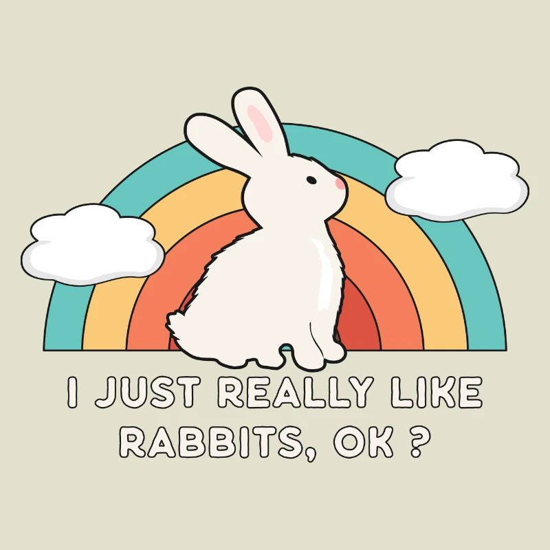 80's 90's Retro Sun with Bunny Rabbit Saying
