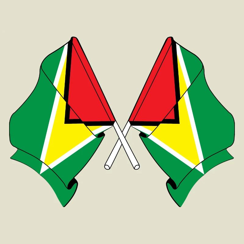Deux drapeaux croisés de la Guyane