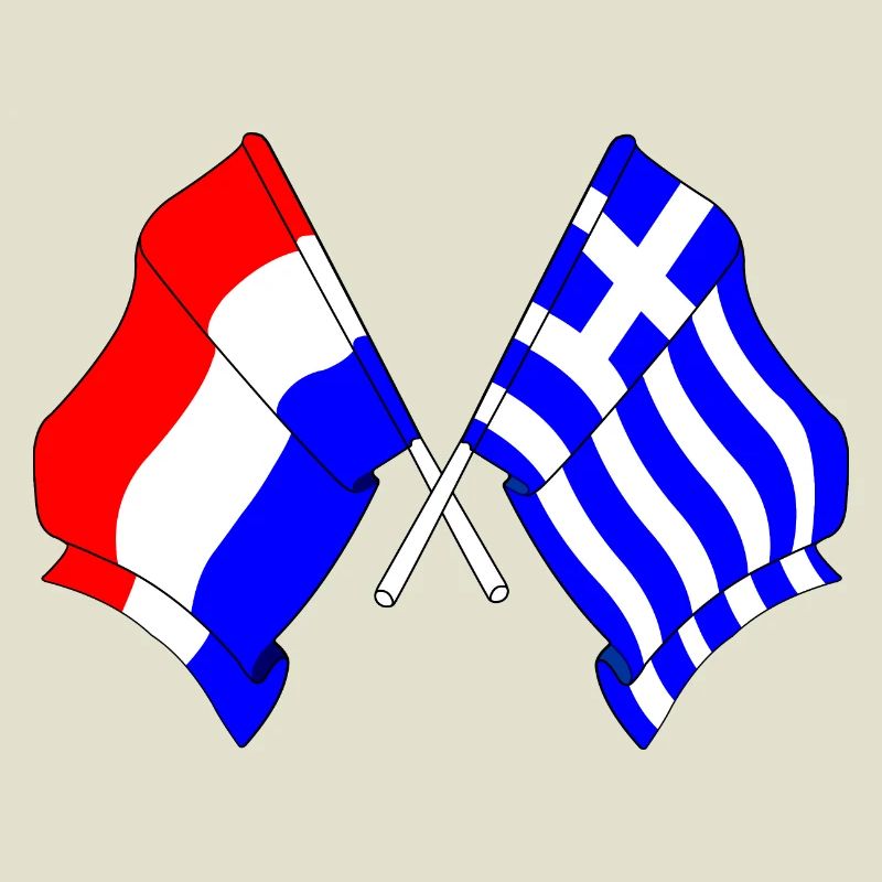 Drapeau des Pays-Bas et drapeau de la Grèce