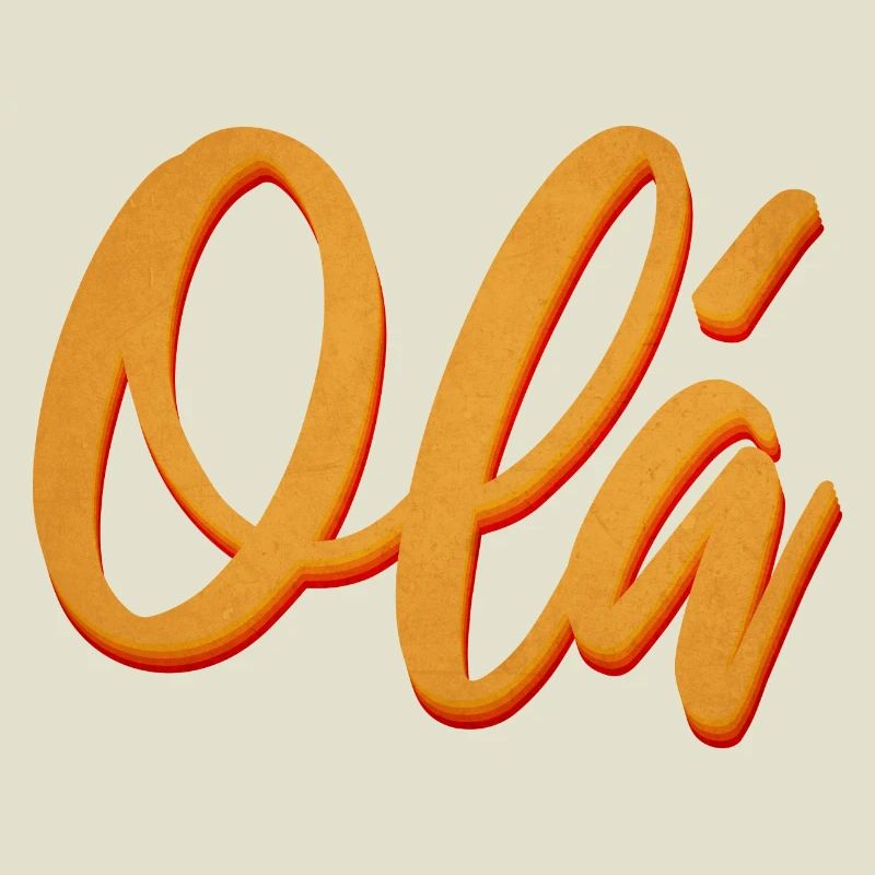 Olá Orange Script Tee