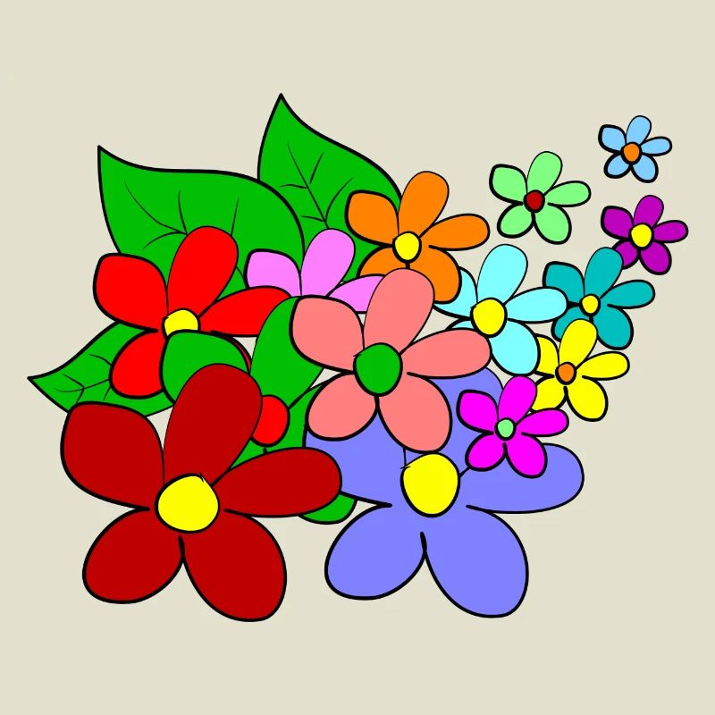 Fleurs Colorées et Dynamique