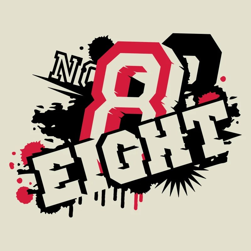 stylish number Eight graffiti in 3D