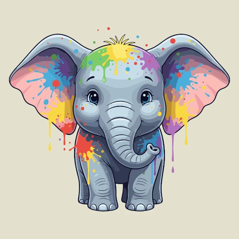 Bunter Elefanten-Splash