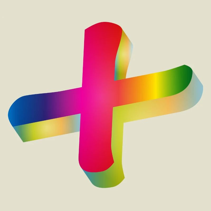 buntes Plus Zeichen in Regenbogenfarben
