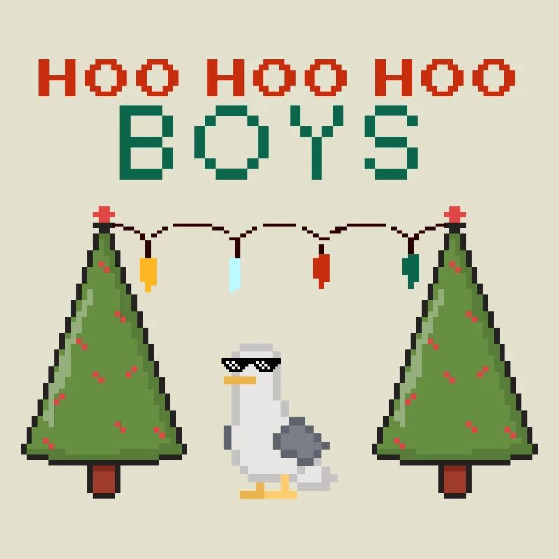 Pixel Seemöwe Weihnachts Boys