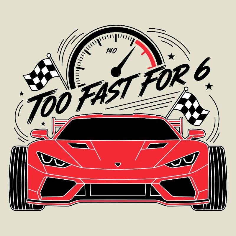 Trop rapide pour 6 voitures de course rouges