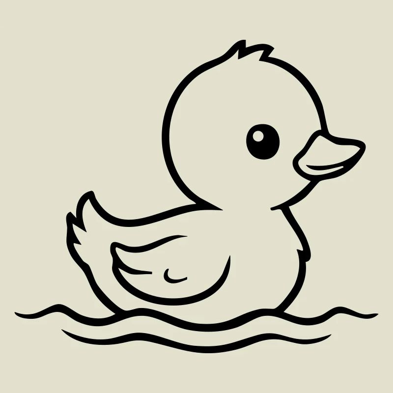 Nage de bébé canard – Noir et Blanc
