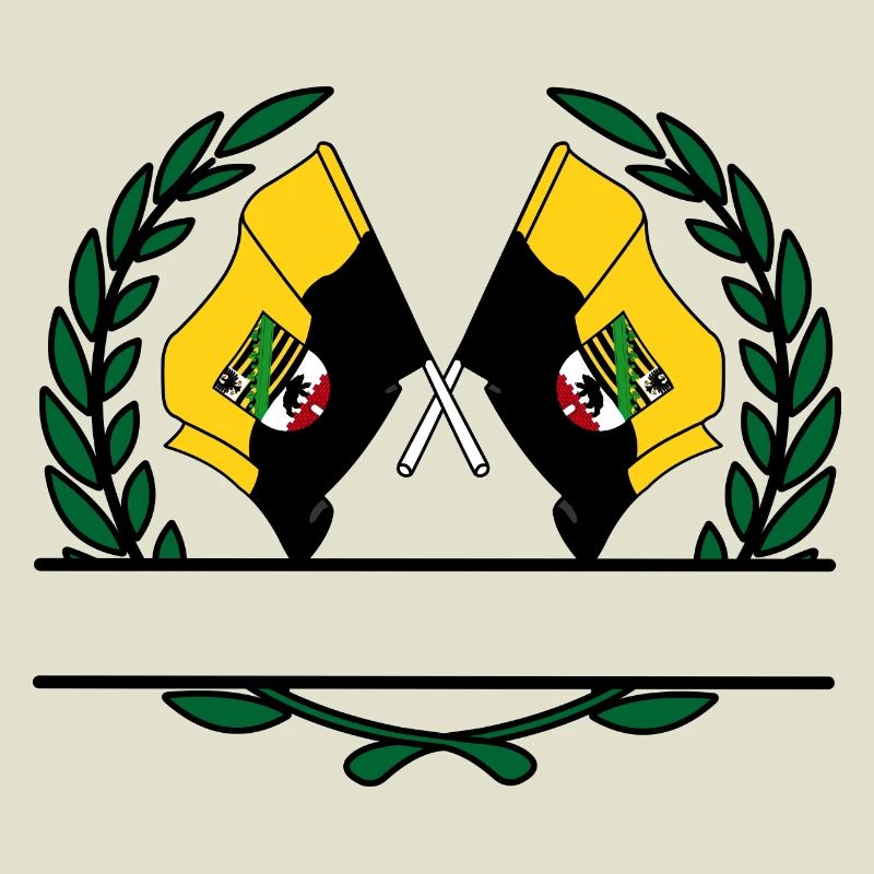 Drapeaux saxe-anhalt couronne de laurier bannière