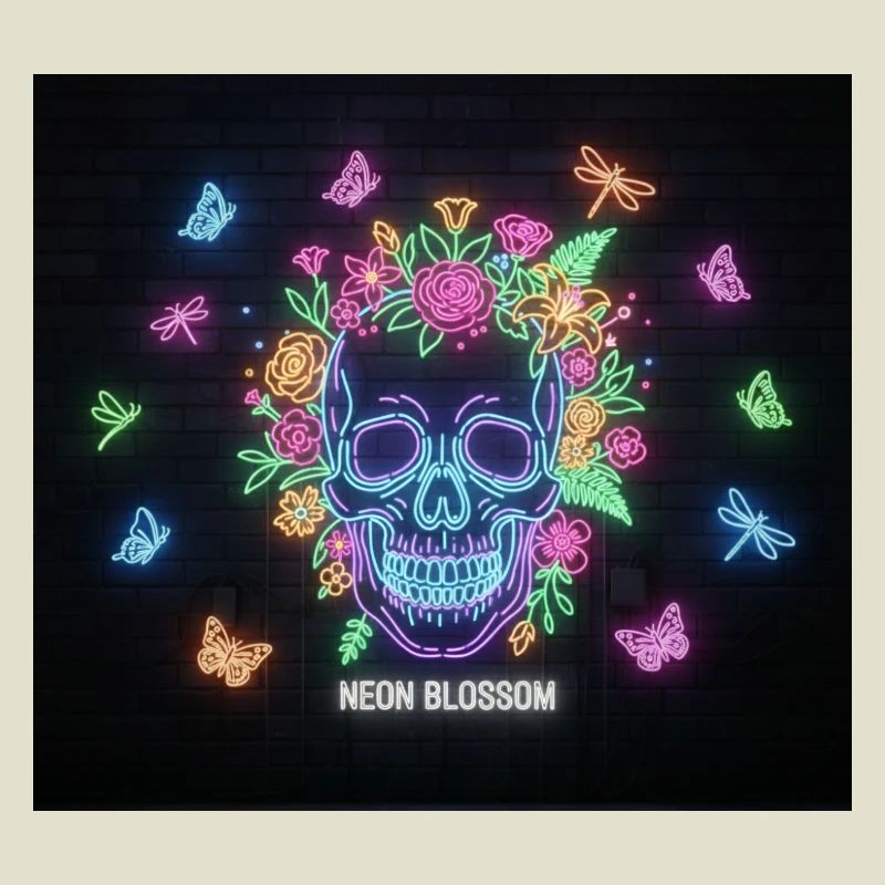 Conception de crâne de néonblossom