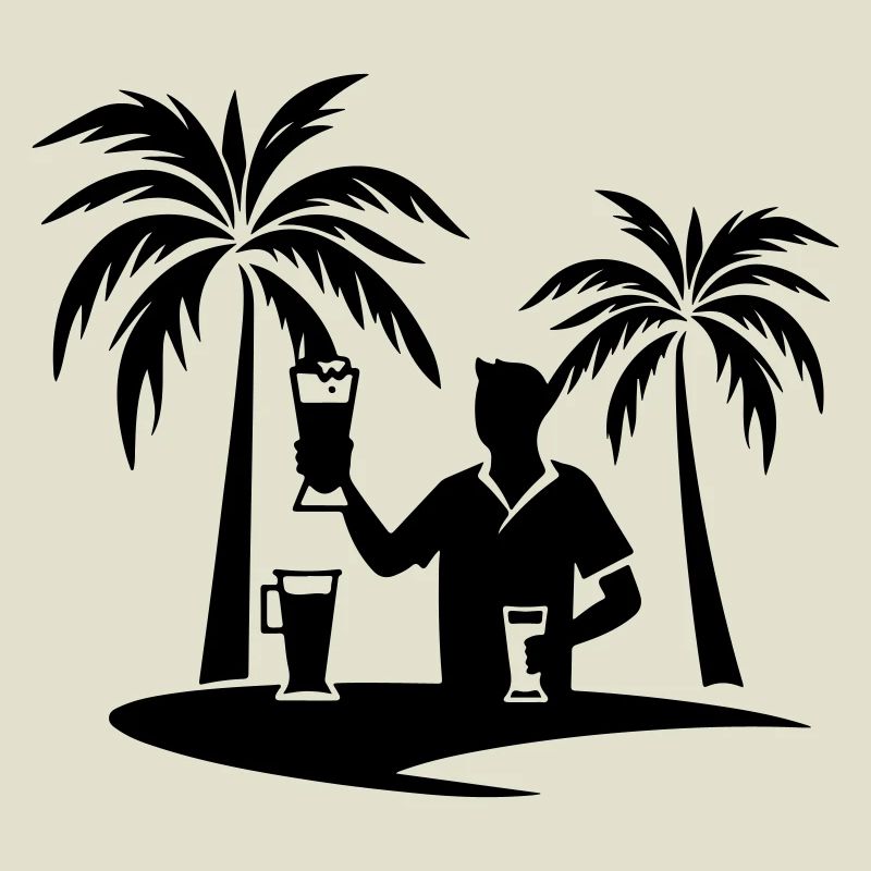 Holiday Palm Trees Beach Silhouette