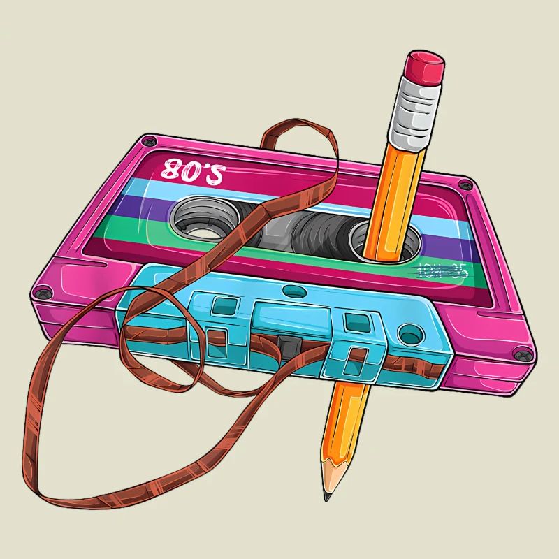 80er Kassette Stift