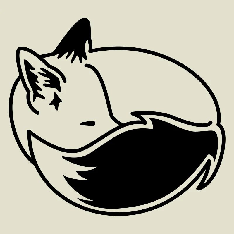 Fuchs eingekuschelt – Kawaii Fox Cartoon Design