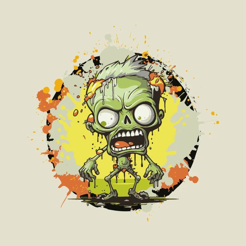 Zombie éclaboussures dessin animé