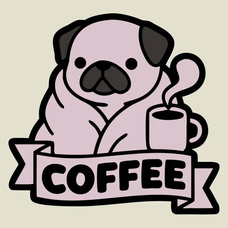 Mops Kaffee Morgenmuffel Banner