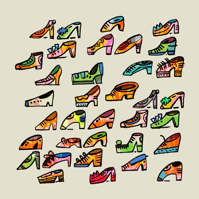 Bunte Schuhvielfalt Muster