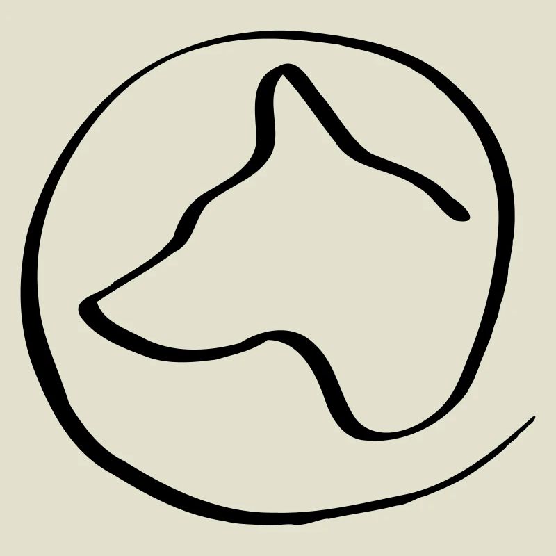 Tête de chien dans le cercle