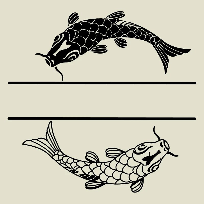 Fish black and white with blank text bar