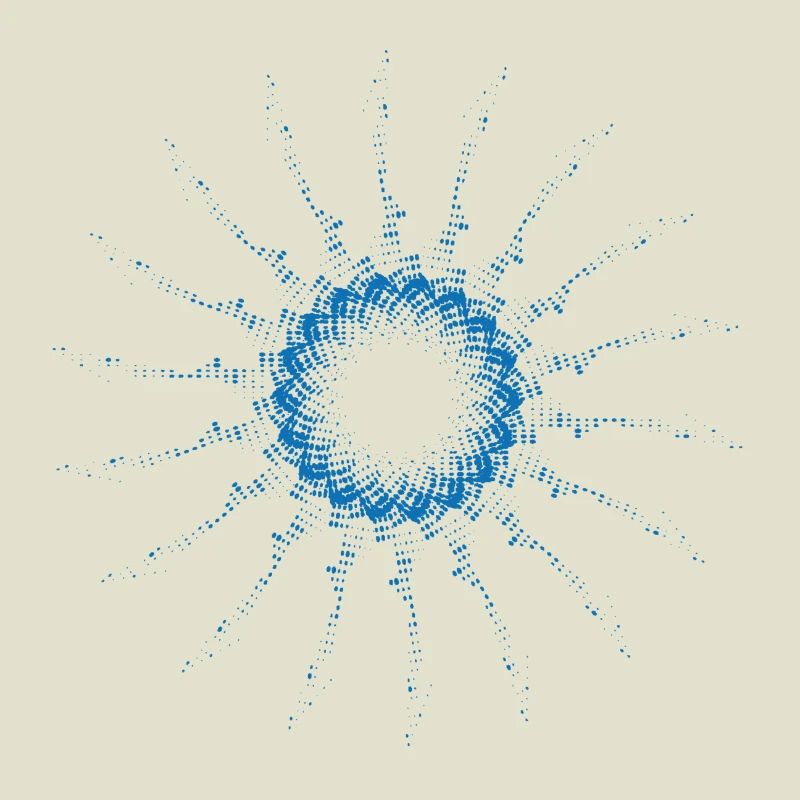 forme pointillée éolienne tournée bleue