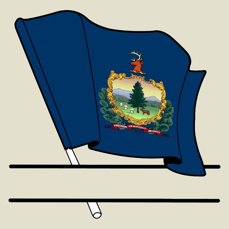 Bannière de texte du drapeau du Vermont