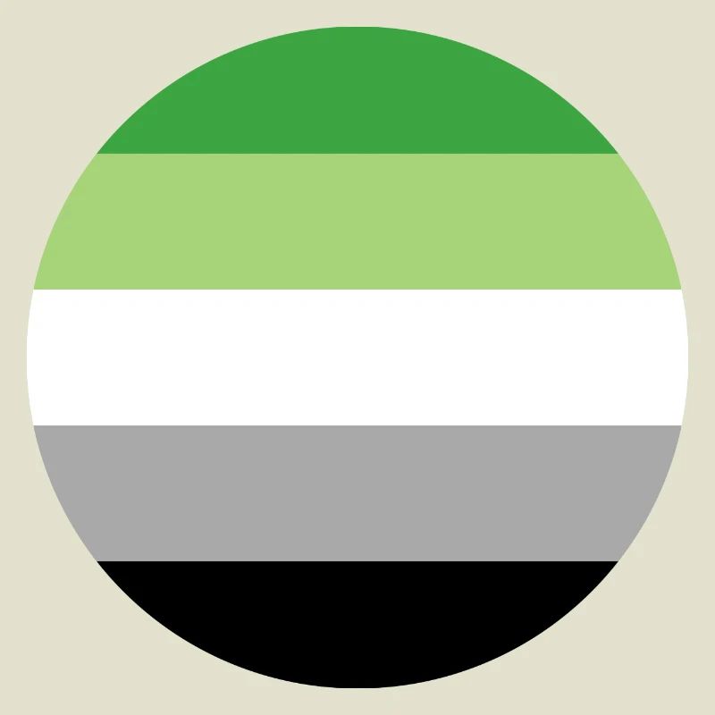 round sticker aromantic pride flag lgbt gift idea