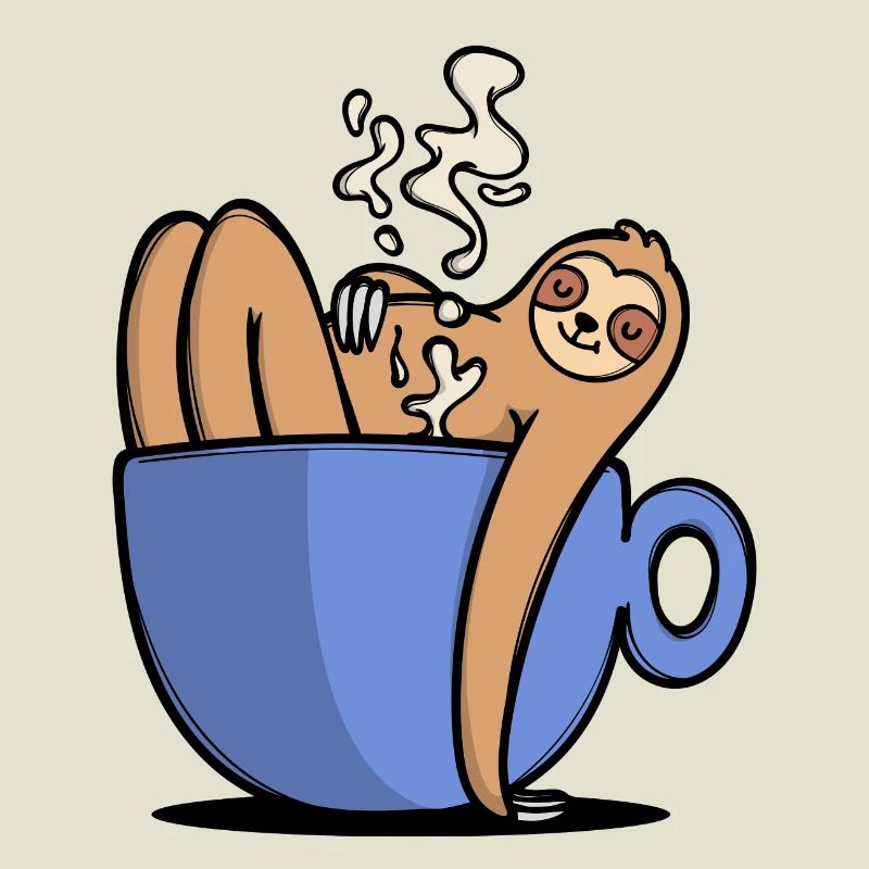 Humorous coffee lover sloth coffee cup