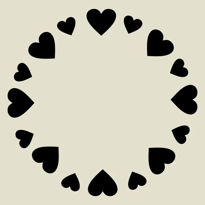 Hearts circle big small