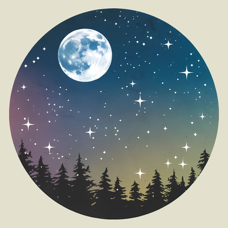 Celestial Night Forest Pattern