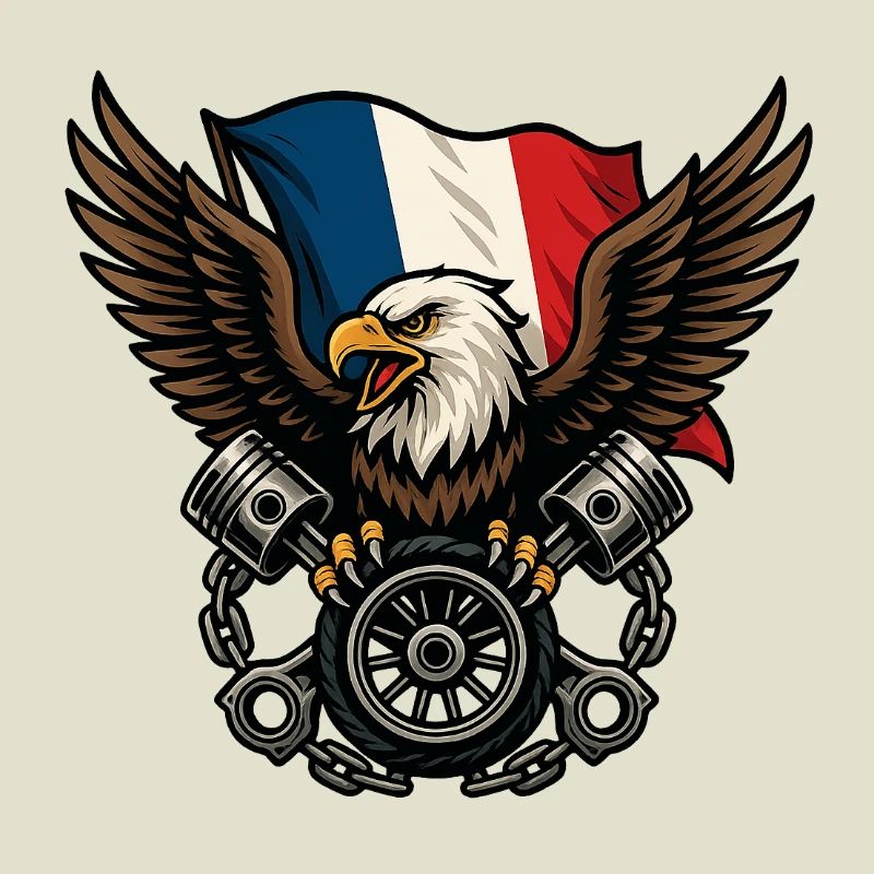 French Eagle with Flag