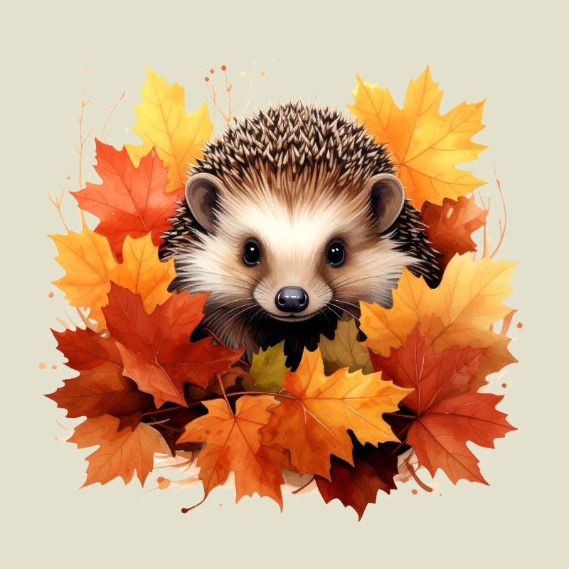 Hérisson d'automne dans les feuilles