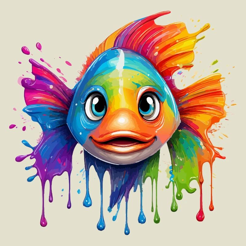 Buntfisch mit Farbexplosion