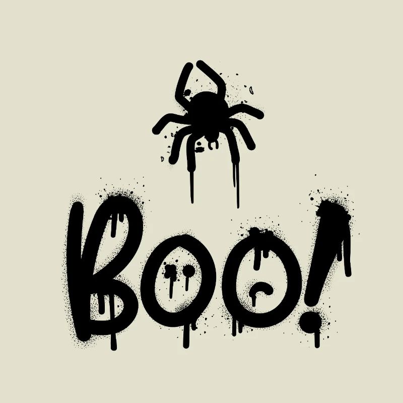 Black composition with spider painted with sprey