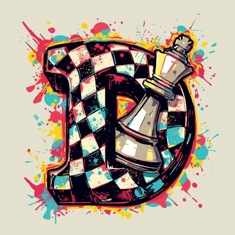Lady Graffiti Color Explosion Chess Player