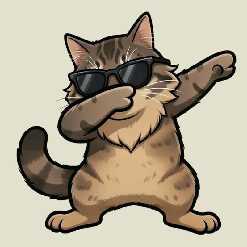 Dabbing Norwegian Forest Cat