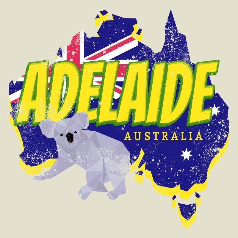 Souvenir de coala rétro et drapeau d’Adélaïde, Australie