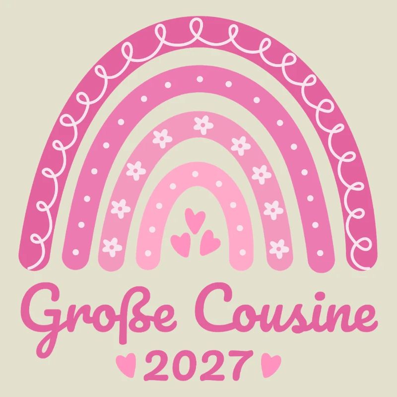 Große Cousine 2027 Boho Regenbogen rosa