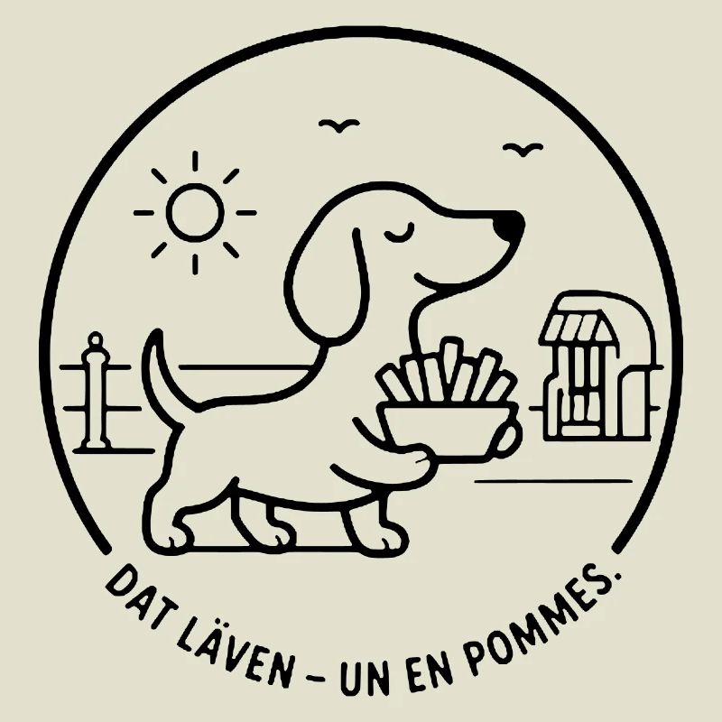 Dackel dat Läven un een Pommes