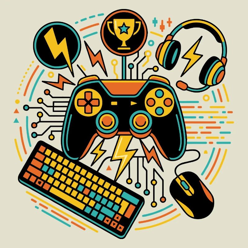 Neon Gaming Controller Motiv
