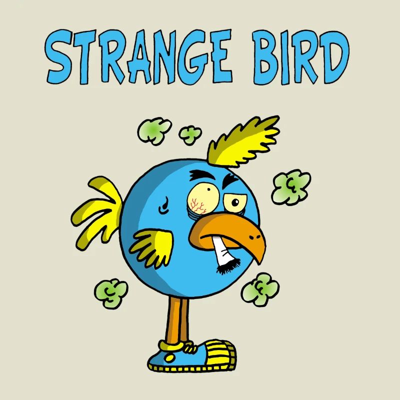 Oiseau bleu étrange
