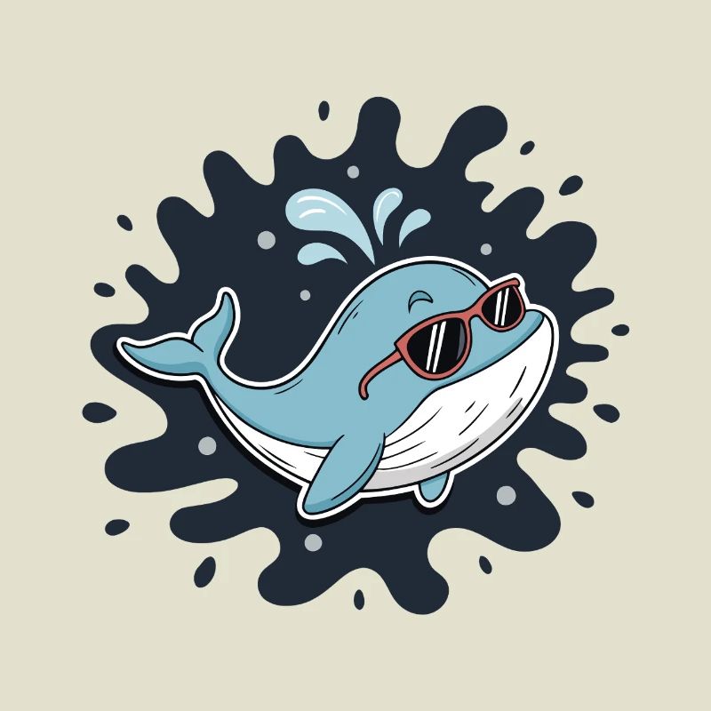 Chill Whale mit coolen Gläsern