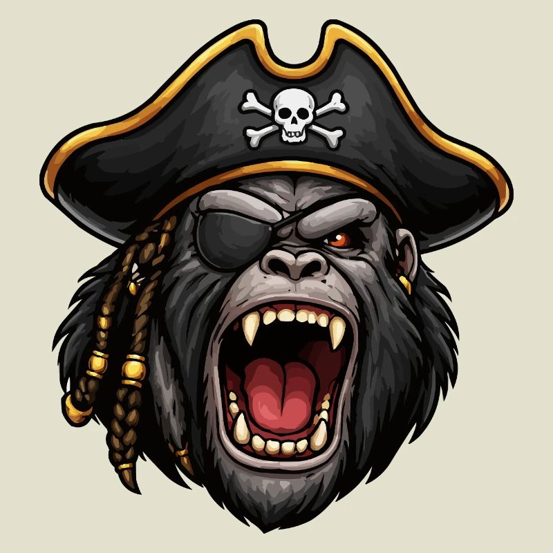 Gorille pirate avec cache-œil