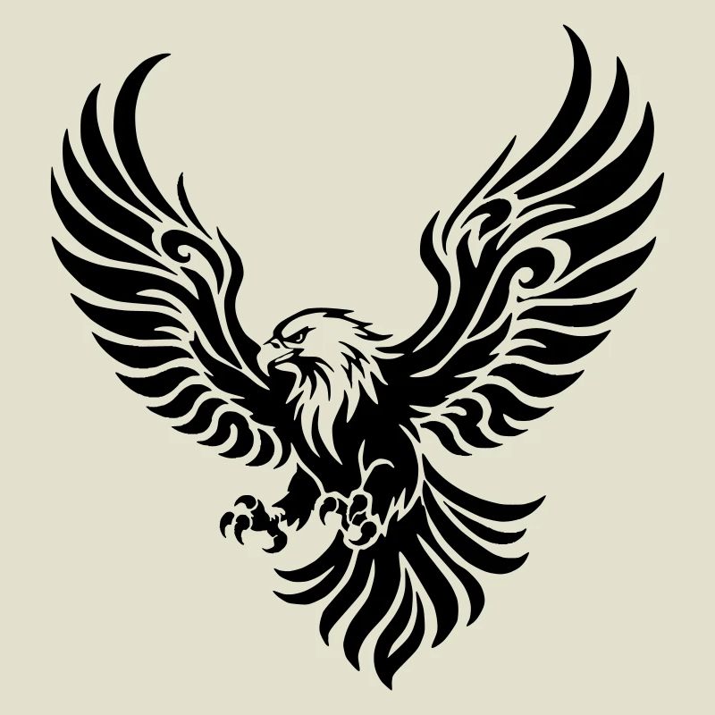 Powerful eagle with outstretched wings