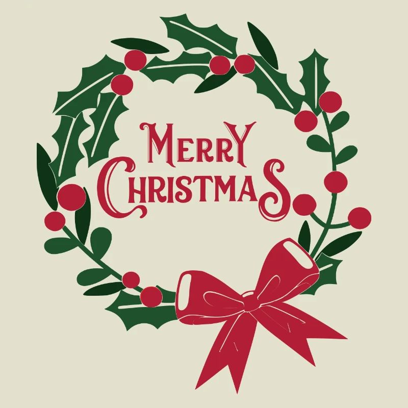 Weihnachtskranz mit roter Schleife