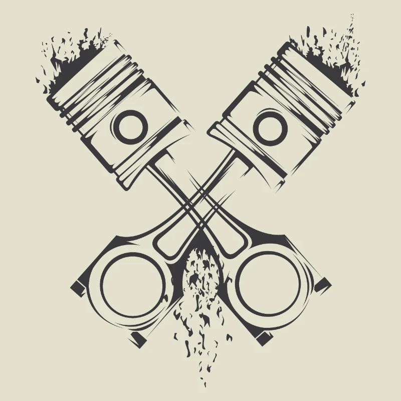 v8 Piston Flame Engine Tuner Tuning Car Symbol