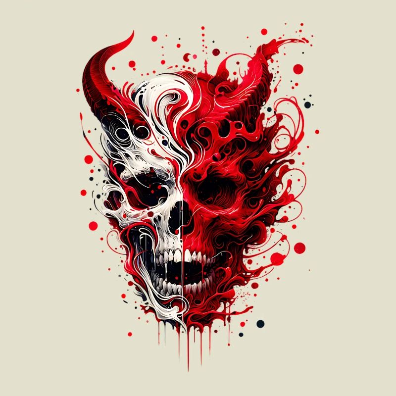 Infernal Skull Artwork Skull Meets Devil