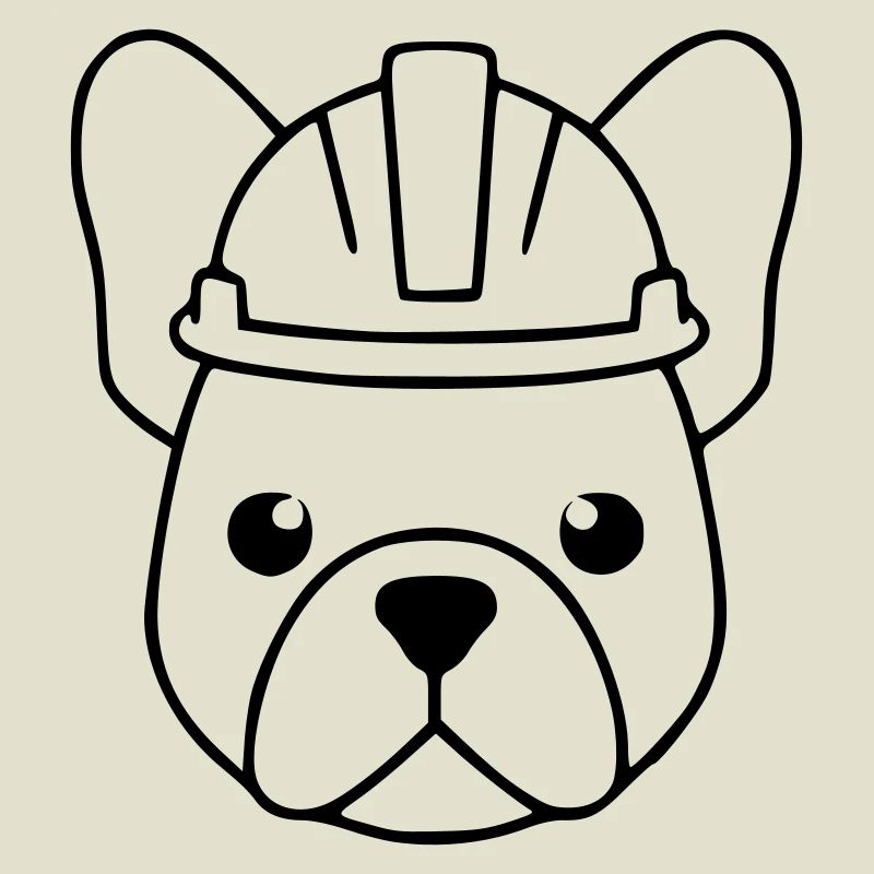 Frenchie Bauhelm Kopf Outline