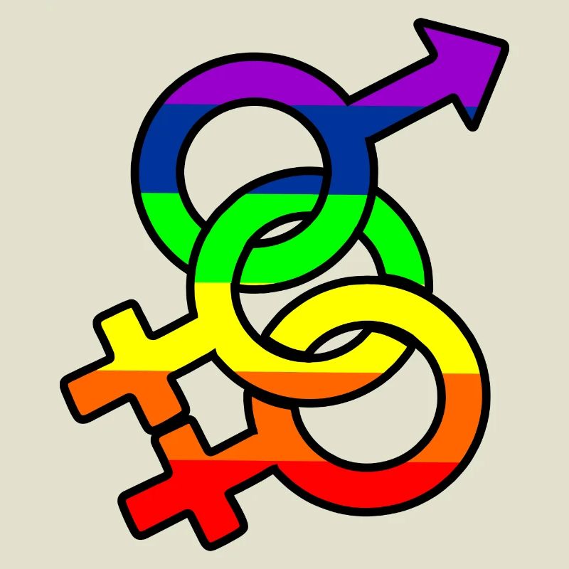 Geschlecht bisexuell 2 Logo mit Regenbogen