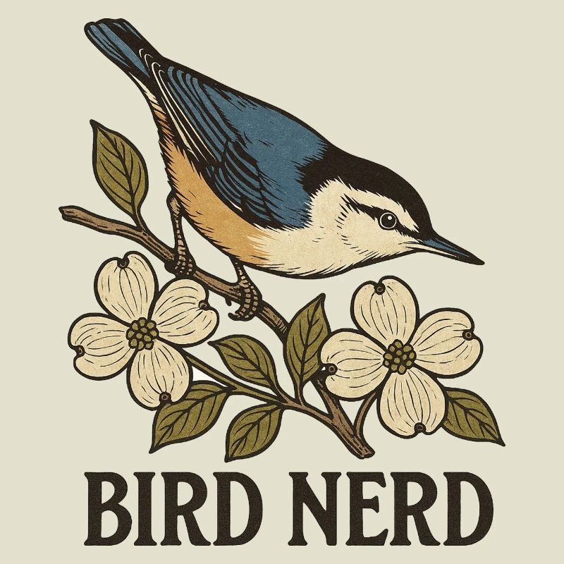 Eleganter blau-schwarzer Singvogel Vogel Nerd