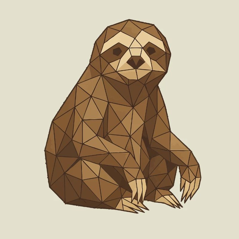 Geometric Sloth Low-Poly
